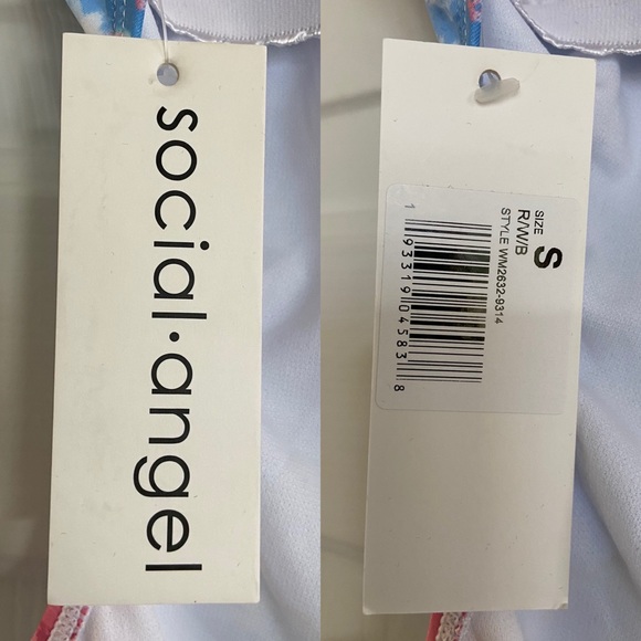 Social•Angel Tie Dye One-Piece Bathing Suit Size Small Pink and Blue New - Picture 9 of 10